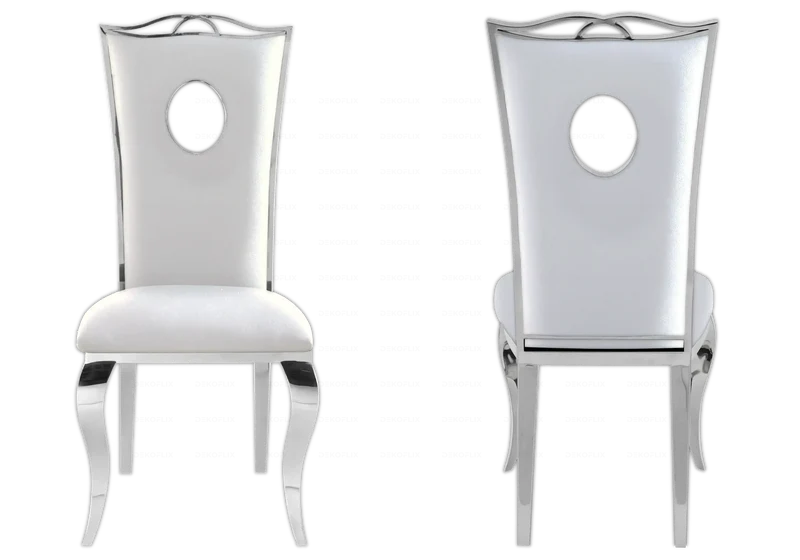 Salle à manger complète marbre blanc argent – Neo