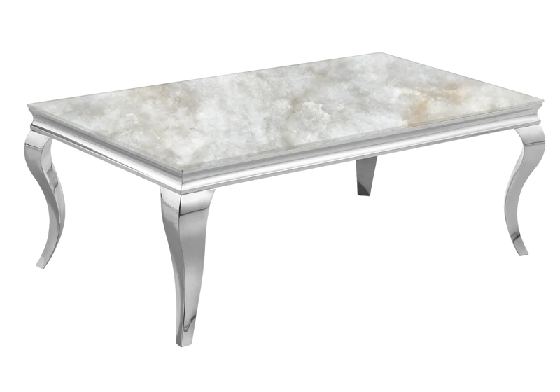 Salle à manger complète marbre beige argent – Neo
