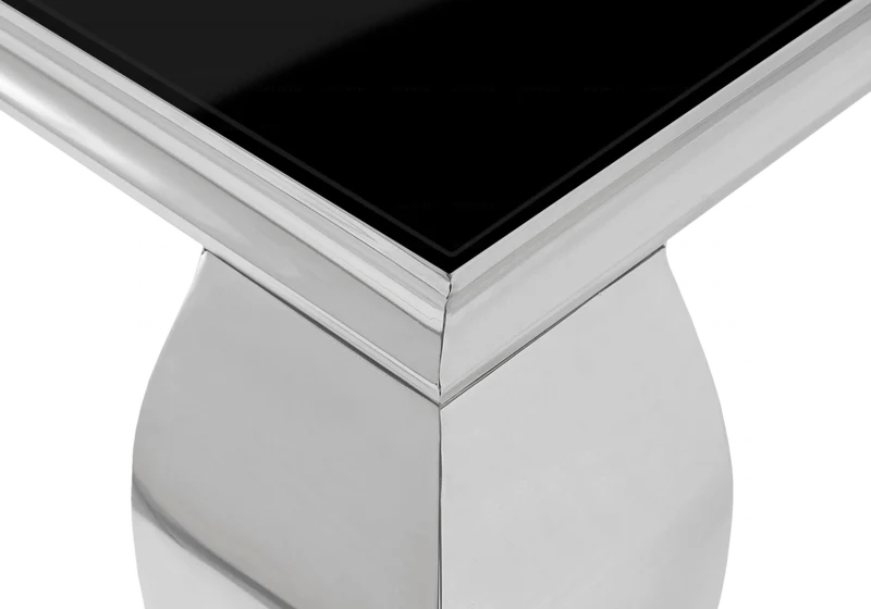 Salle à manger complète verre noir argent – Neo