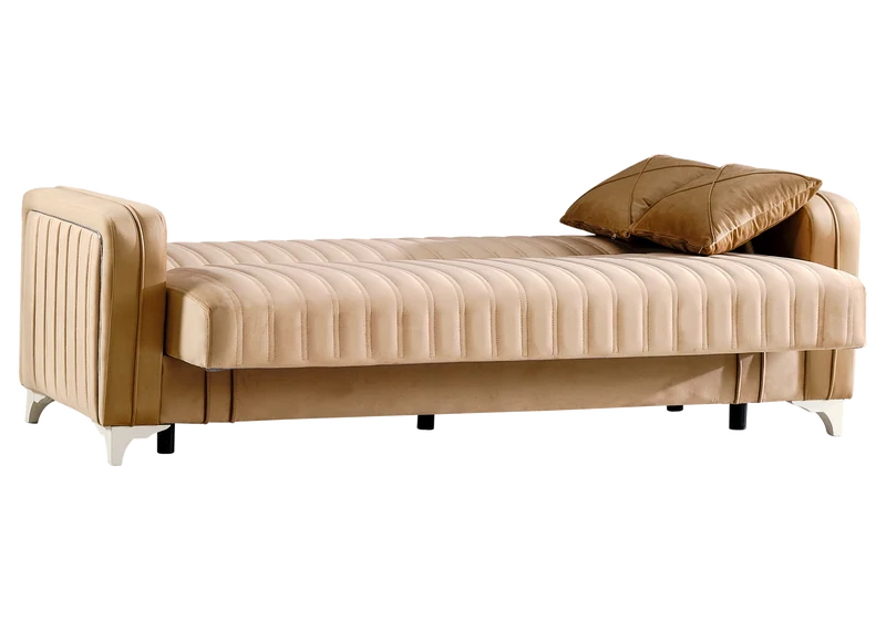 Canapé lit coffre rangement velours design – AURIA
