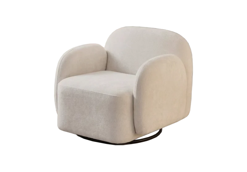 Fauteuil design en velours bouclé taupe - Senso