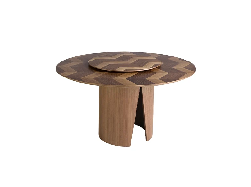 Table à manger ronde bois noyer massif Ø130cm | Salle à manger