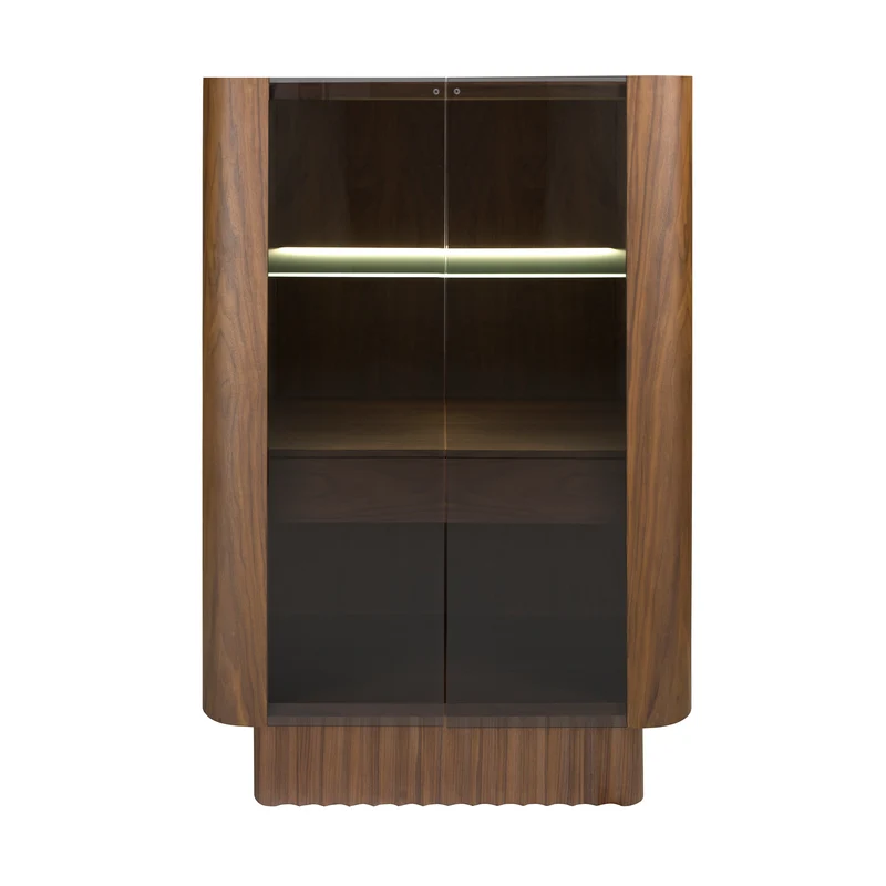 Buffet haut design en bois de noyer avec éclairage LED intérieur – Angel Cerdá 3273