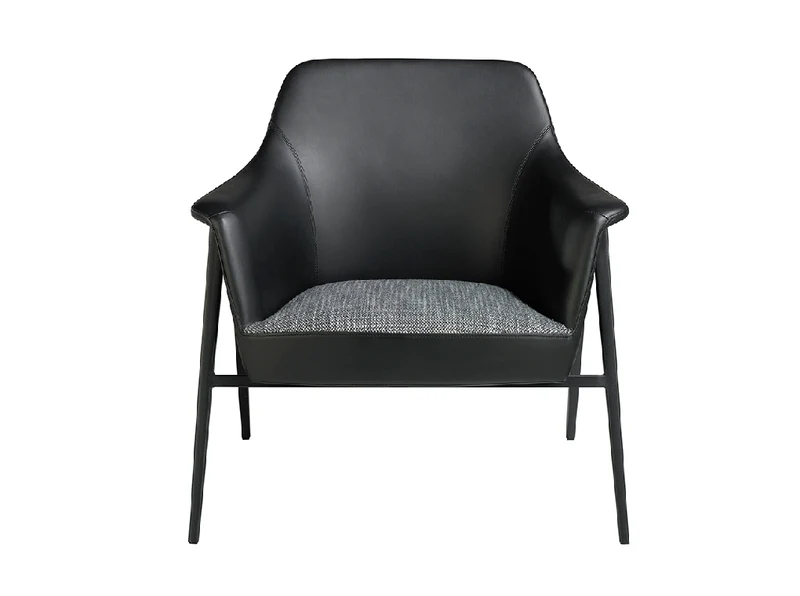 Fauteuil en tissu et cuir écologique tapissé avec structure en acier noir 5080 Angel Cerdá