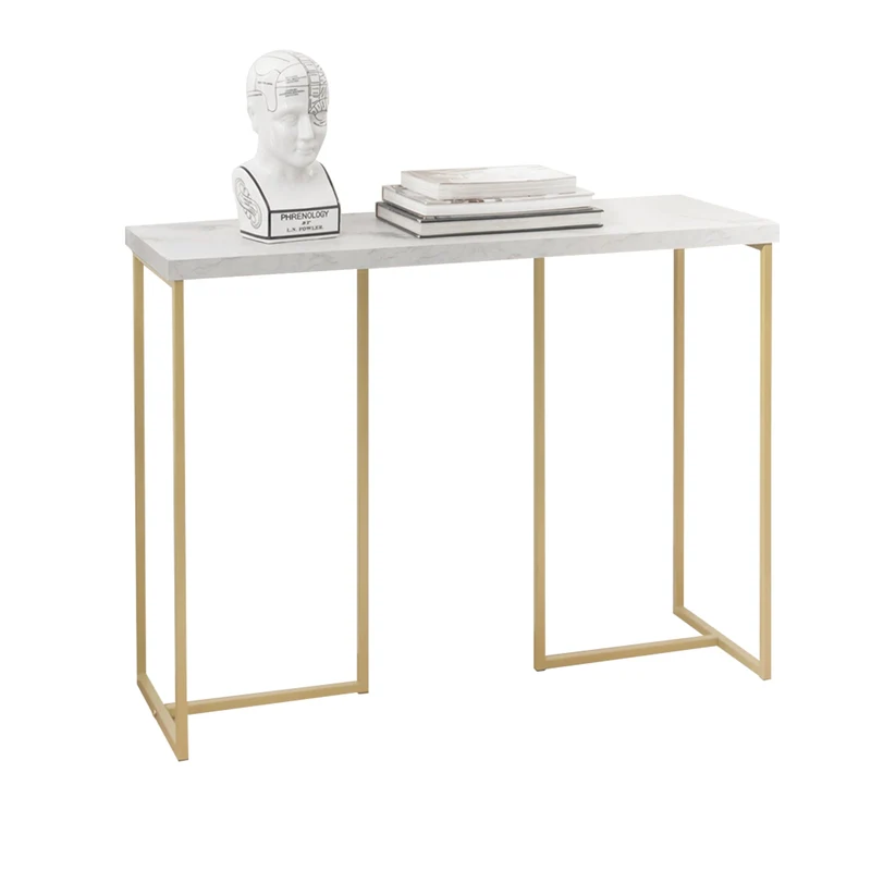 SoBuy FSB58-G Table Console Table d'Appoint Bout de Canapé Table d’Entrée Effet Marbre Cadre en Fer Haute Qualité