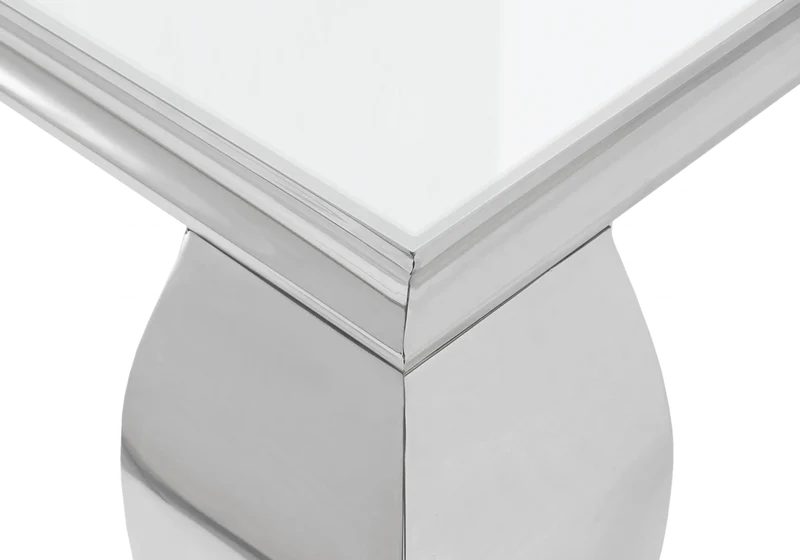 Table basse carrée verre blanc argent - Neo