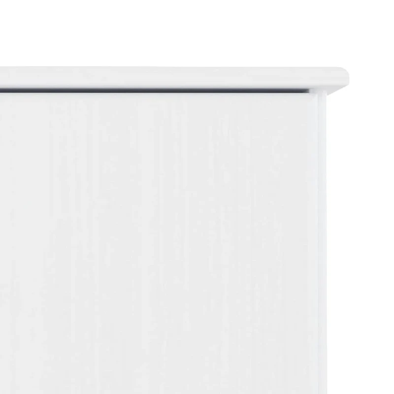 Meuble TV en bois de pin massif blanc avec étagères ouvertes et portes de rangement