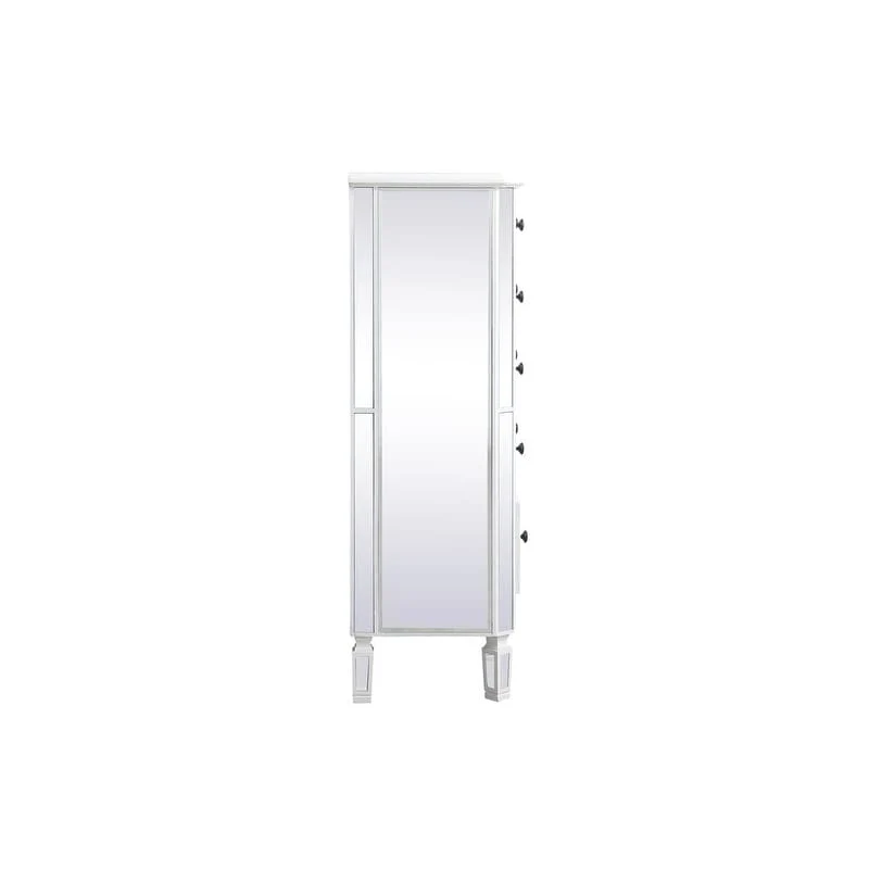 Commode à 5 tiroirs avec miroir Argent Noir Blanc antique