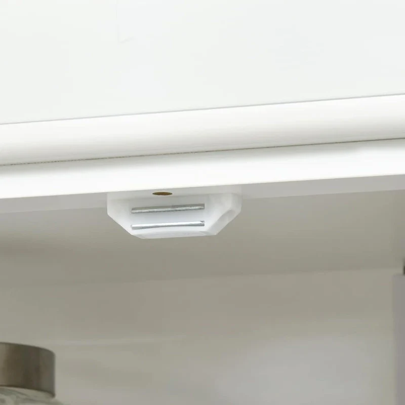 Meuble de rangement haut de cuisine avec 4 portes et étagères réglables Noir Blanc