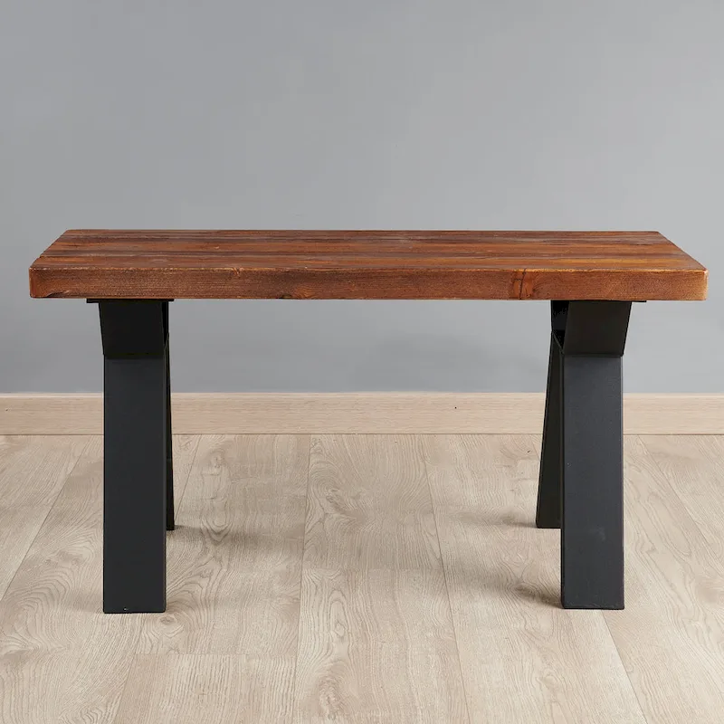 Pied de table en métal noir robuste en forme de A, style Mid-Century Modern