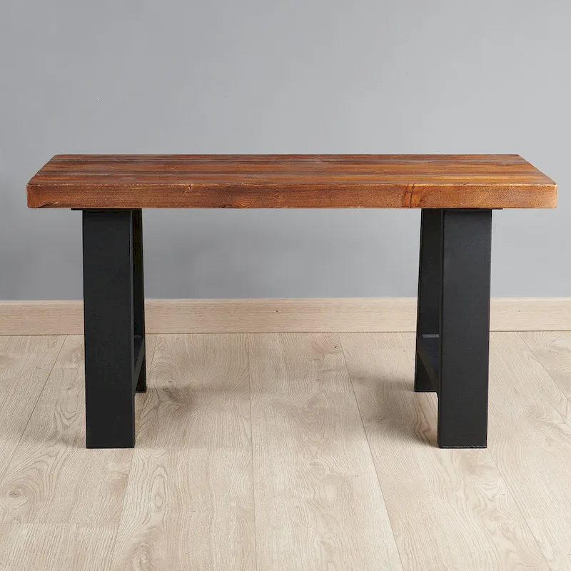Pied de table en métal noir robuste en forme de A, style Mid-Century Modern