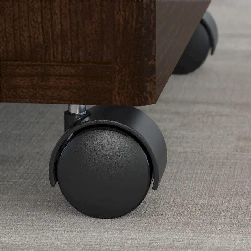 Bureau de 60 W avec huche et classeur mobile en merisier moka