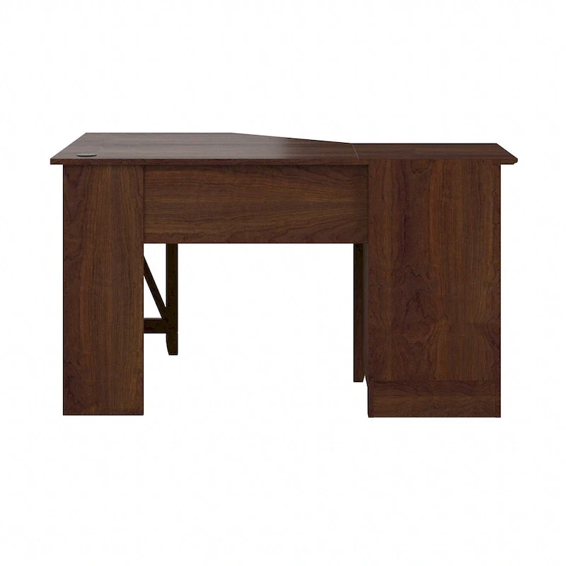 Bureau d'angle informatique 54W avec armoire de rangement et casier ouvert