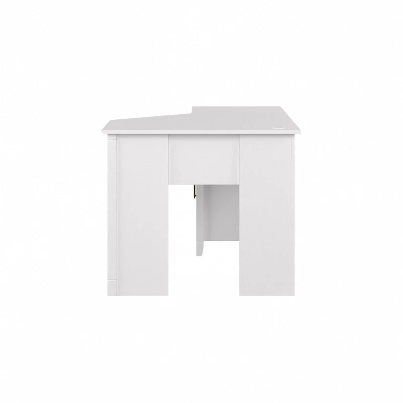 Bureau d'angle informatique 54W avec armoire de rangement et casier ouvert