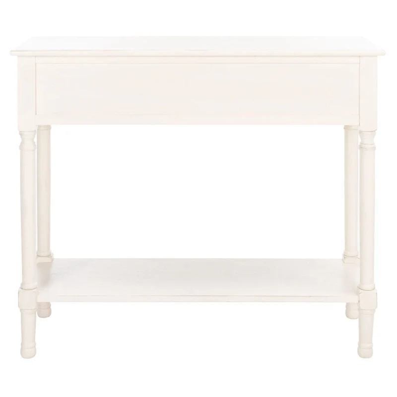 Console 2 tiroirs avec motif à chevrons et étagère inférieure ouverte