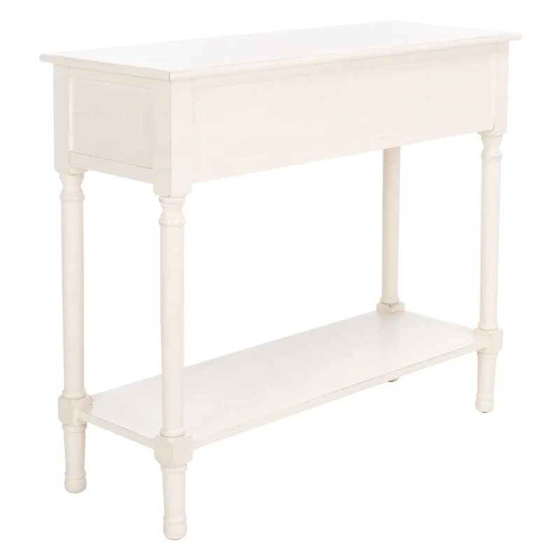 Console 2 tiroirs avec motif à chevrons et étagère inférieure ouverte