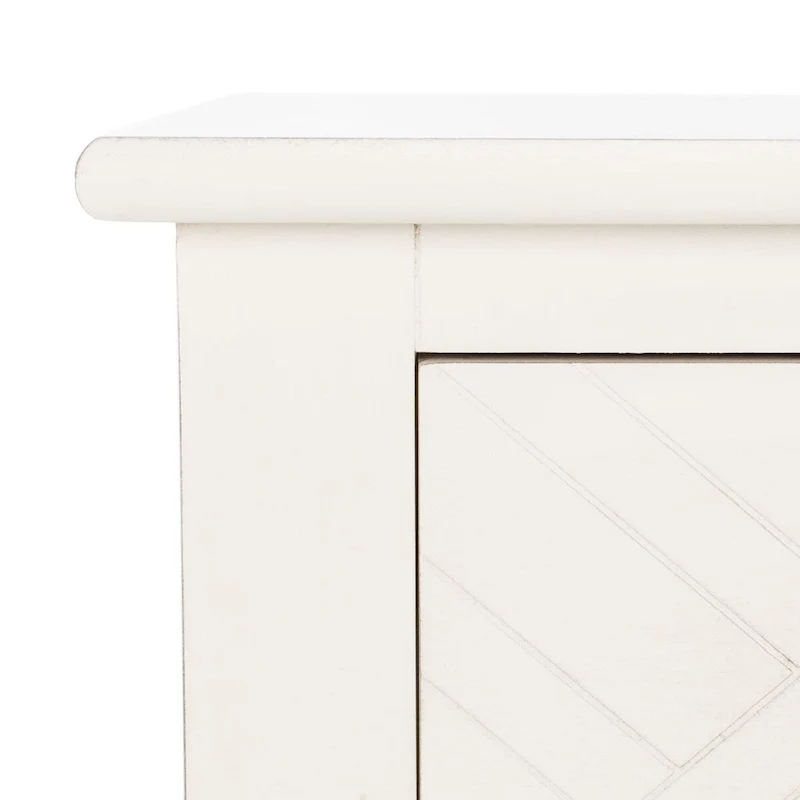 Console 2 tiroirs avec motif à chevrons et étagère inférieure ouverte