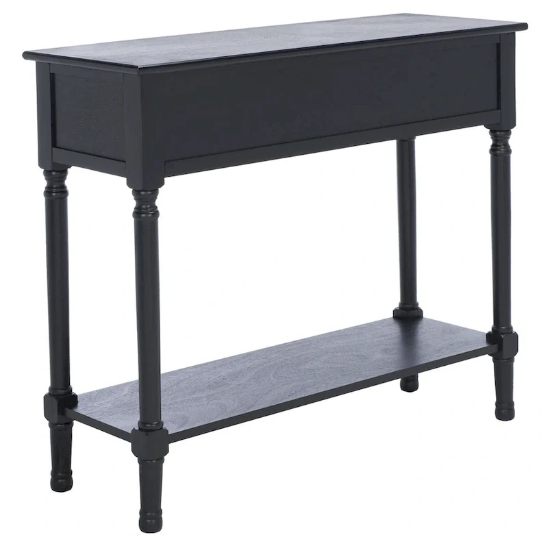 Console 2 tiroirs avec motif à chevrons et étagère inférieure ouverte