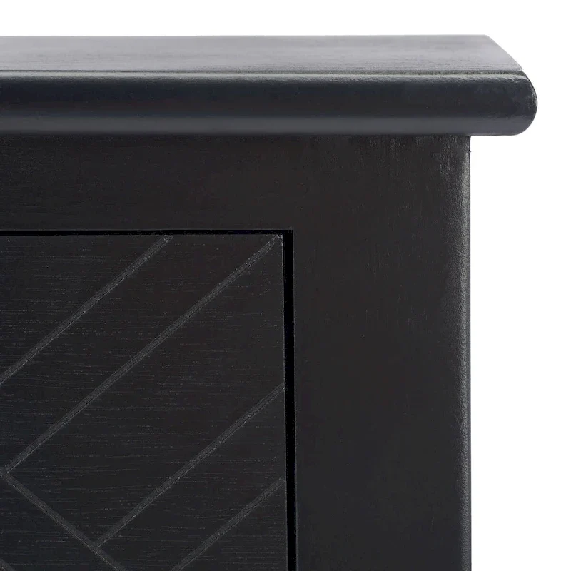 Console 2 tiroirs avec motif à chevrons et étagère inférieure ouverte