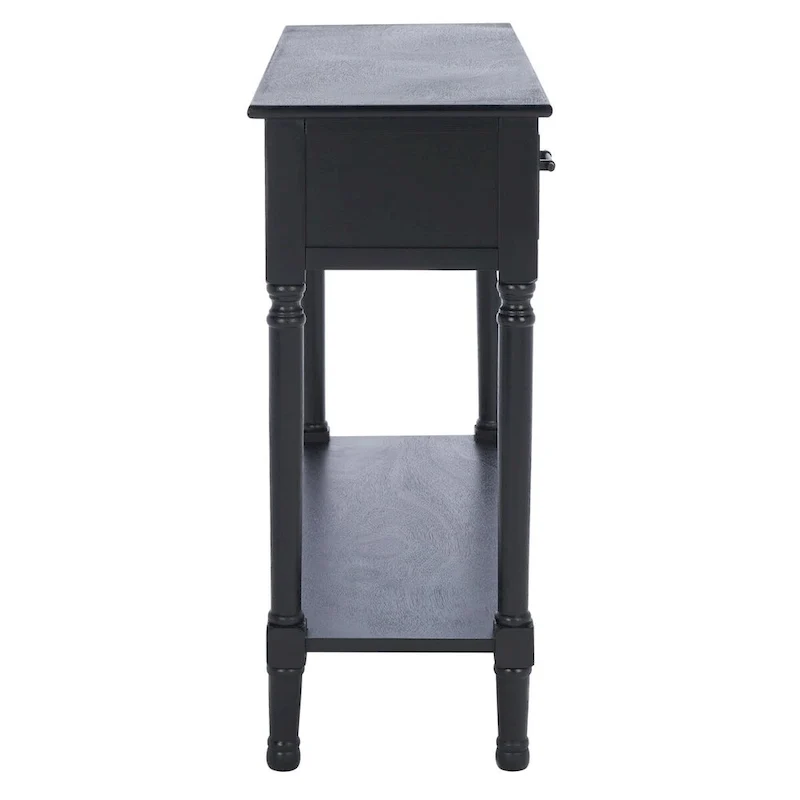 Console 2 tiroirs avec motif à chevrons et étagère inférieure ouverte