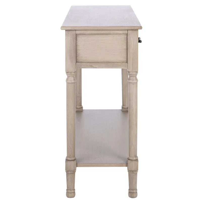 Console 2 tiroirs avec motif à chevrons et étagère inférieure ouverte