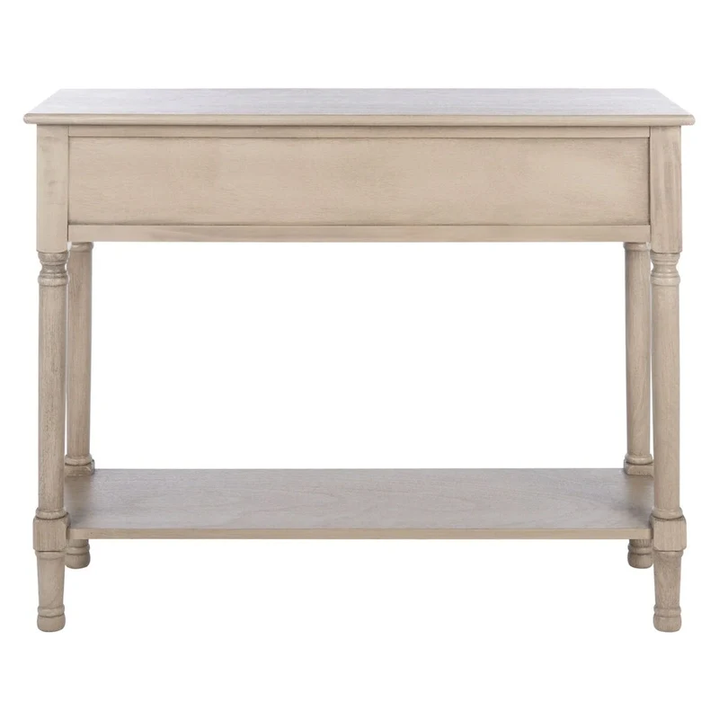 Console 2 tiroirs avec motif à chevrons et étagère inférieure ouverte