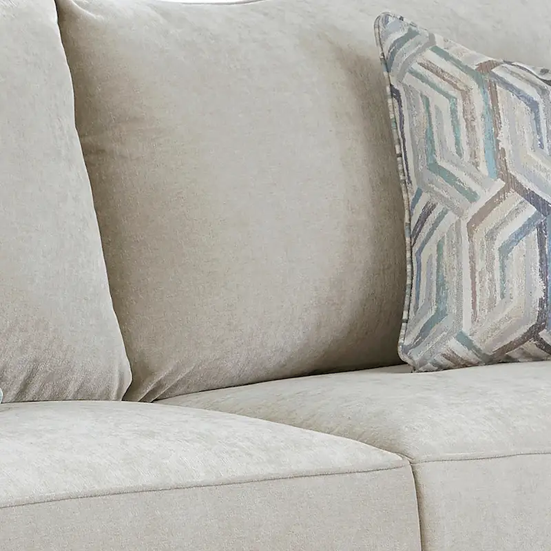Canapé-lit en tissu gris avec matelas en mousse à mémoire de forme et coussins décoratifs