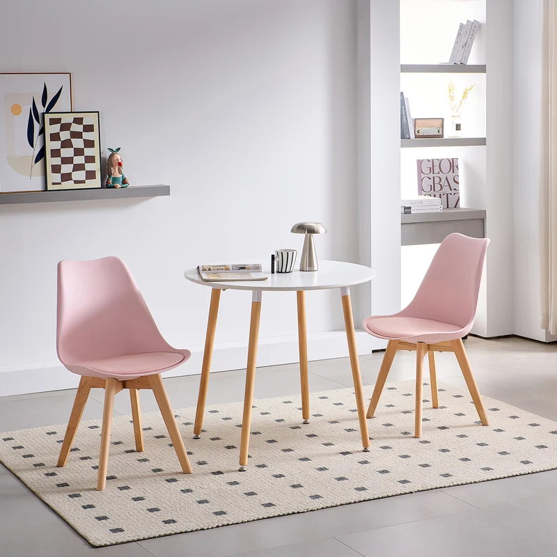 Chaises de salle à manger TULIP rembourrées (Lot de 2/4) - Rose