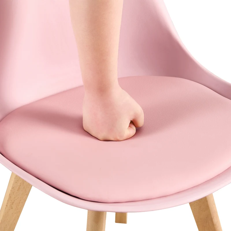 Chaises de salle à manger TULIP rembourrées (Lot de 2/4) - Rose