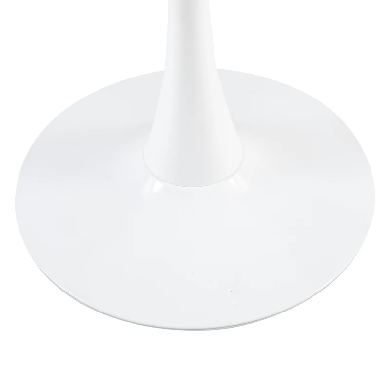Table à manger ronde lisse TULIP avec un diamètre de 75 cm - Noir/Blanc/Marbrier