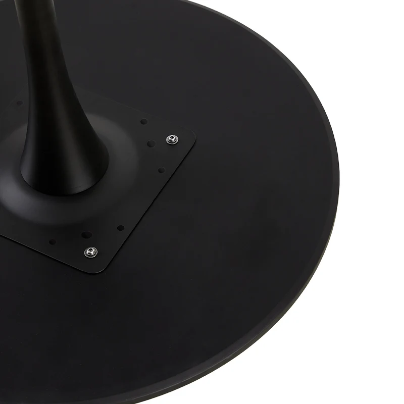 Table à manger ronde lisse TULIP avec un diamètre de 75 cm - Noir/Blanc/Marbrier