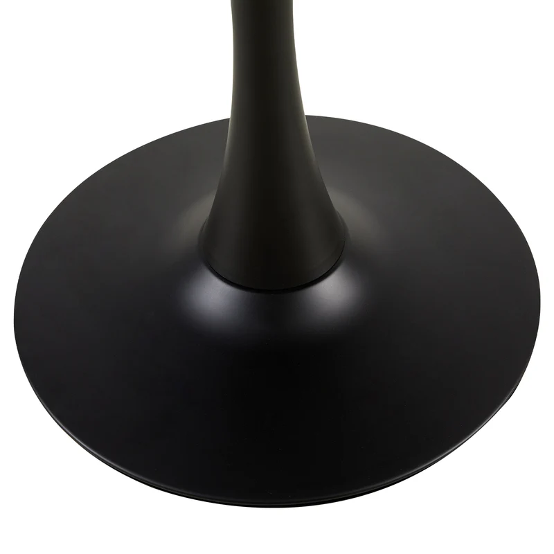 Table à manger ronde lisse TULIP avec un diamètre de 75 cm - Noir/Blanc/Marbrier