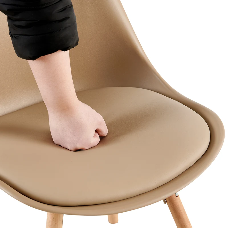 Ensemble de 4/6 chaises de salle à manger OATS, rembourrées, Kaki/Kaki clair