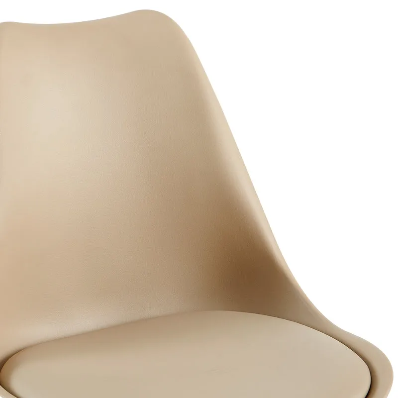 Ensemble de 4/6 chaises de salle à manger OATS, rembourrées, Kaki/Kaki clair