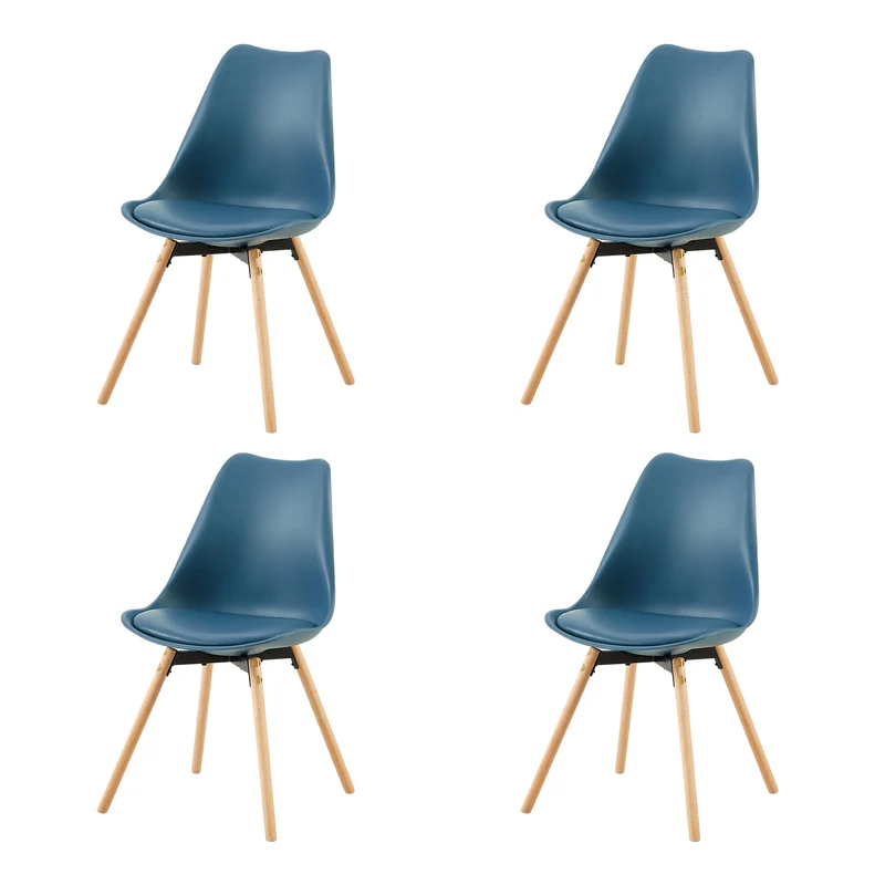 Lot de 4/6 Chaises Latérales OATS – Gris Bleu Clair / Gris Bleu Foncé/Crème glacée verte