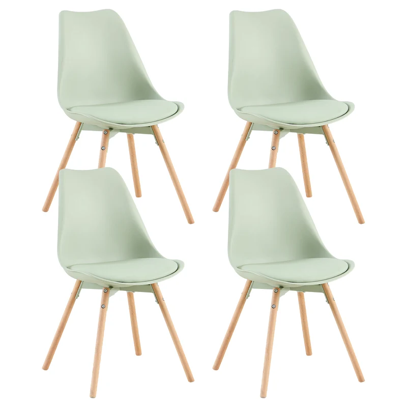 Lot de 4/6 Chaises Latérales OATS – Gris Bleu Clair / Gris Bleu Foncé/Crème glacée verte