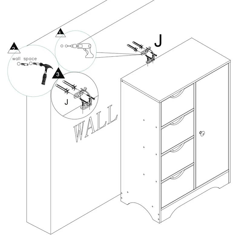 Meuble de rangement avec tiroirs et portes pour salle de bain GRAYS - Blanc