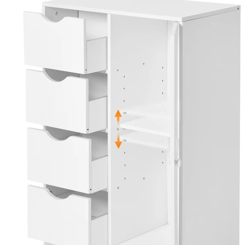 Meuble de rangement avec tiroirs et portes pour salle de bain GRAYS - Blanc