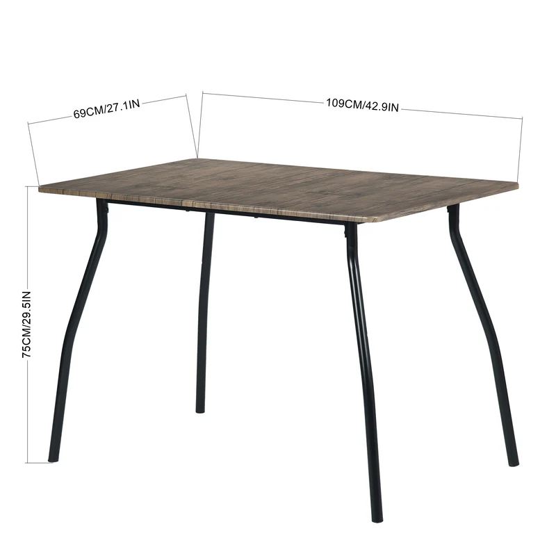 Ensemble Table Modulaire REEDER et 4 Chaises - Chêne/Noir