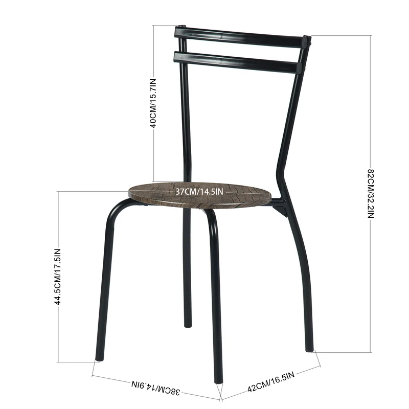 Ensemble Table Modulaire REEDER et 4 Chaises - Chêne/Noir