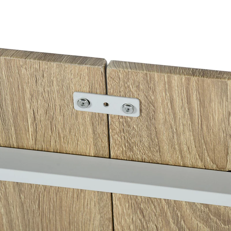 Ensemble Table Modulaire REEDER et 4 Chaises - Chêne/Noir