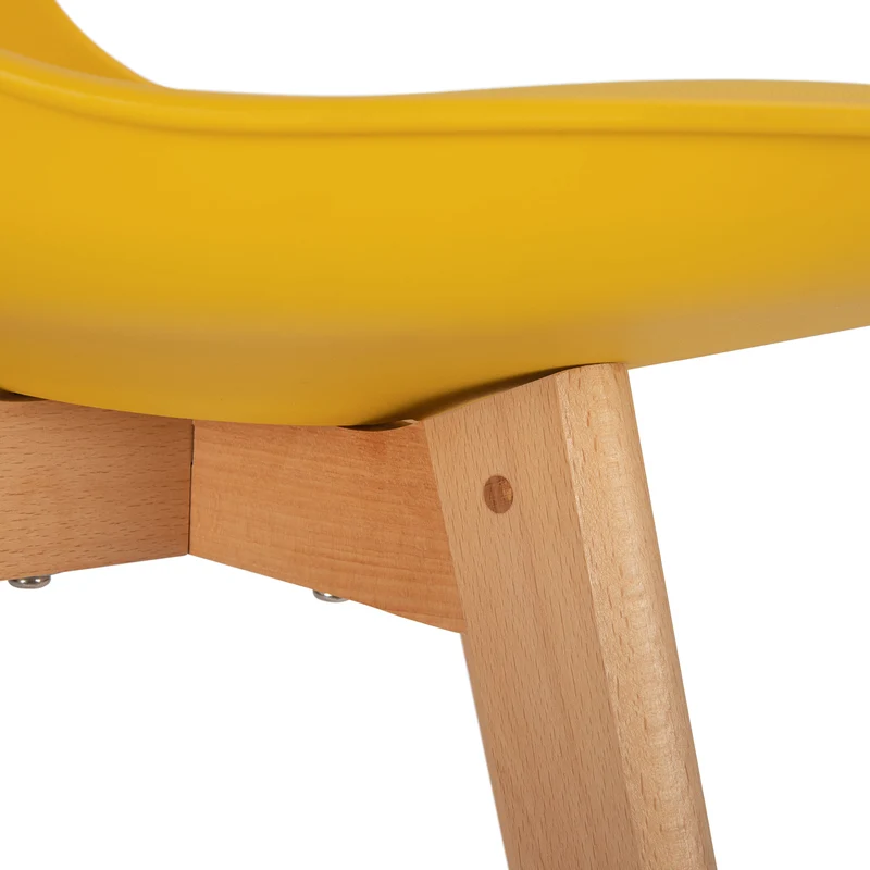 Chaise de Salle à Manger en Bois de Frêne avec Siège en PU - Rouge/Vert/Jaune-TULIP