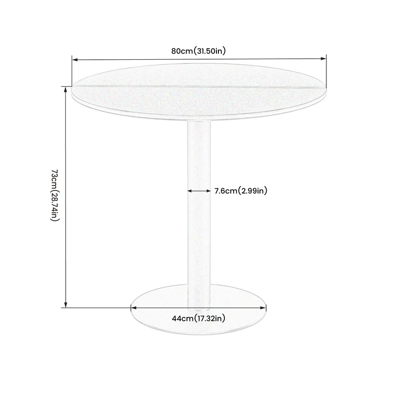 Table à manger ronde LYMAN 80 cm - Blanc/Noir