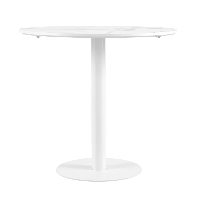 Table à manger ronde LYMAN 80 cm - Blanc/Noir