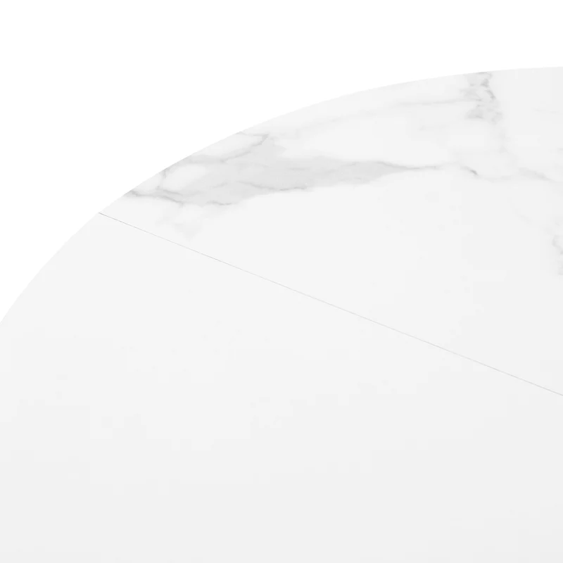 Table à manger ronde LYMAN 80 cm - Blanc/Noir
