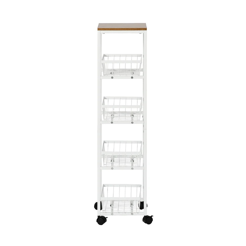 Étagère à collations à cinq niveaux pour chariots avec paniers à pousser et à tirer, Noir/Blanc - GANDY