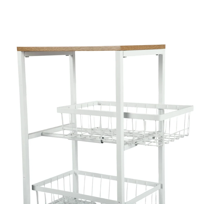 Étagère à collations à cinq niveaux pour chariots avec paniers à pousser et à tirer, Noir/Blanc - GANDY