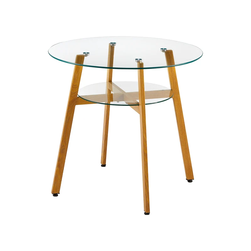 Table Ronde Double en Verre avec Cercles Grands et Petits - MASSA