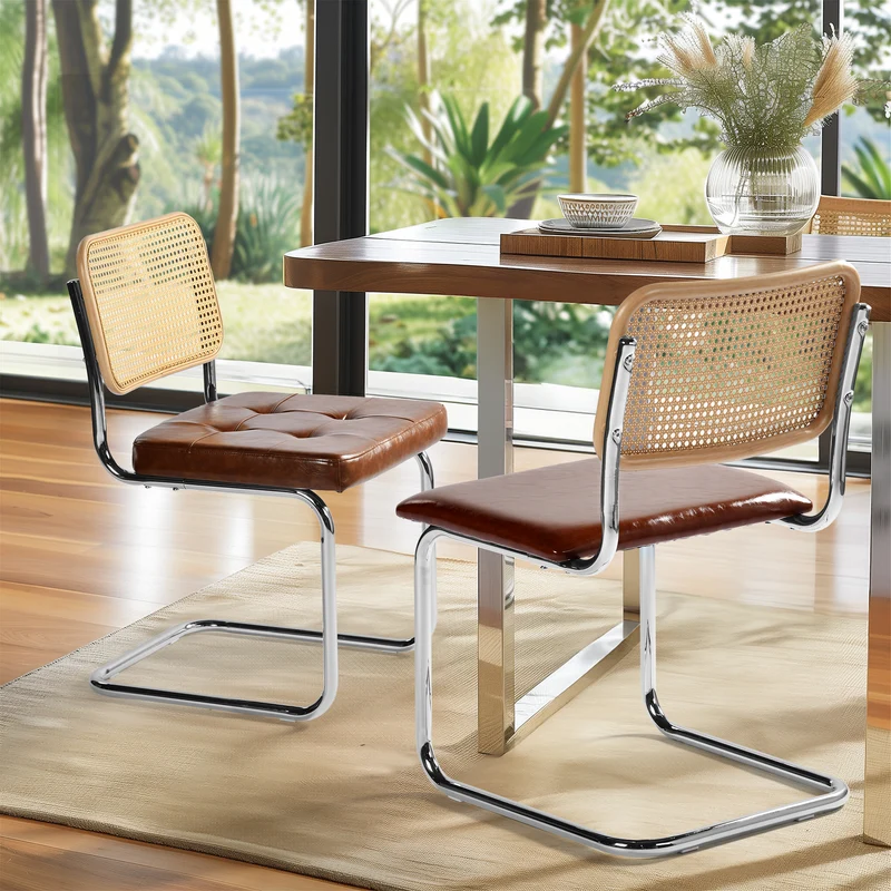 Ensemble de 2 chaises classiques style rotin années 50 - Durables et faciles à utiliser | EGGREE