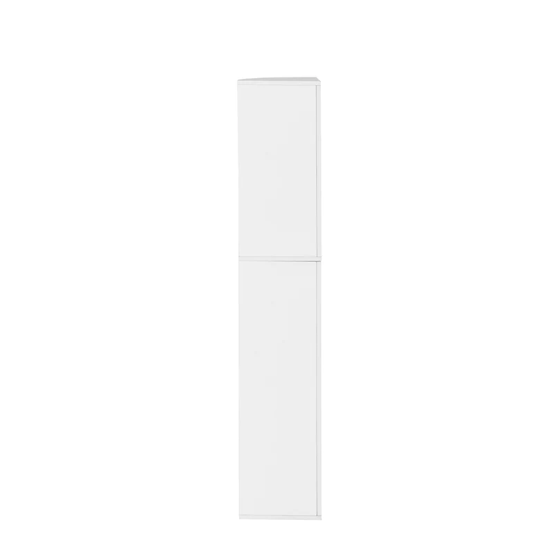 Étagère d'angle blanche à 5 niveaux, design en éventail, petite bibliothèque moderne 130 cm - HOBART